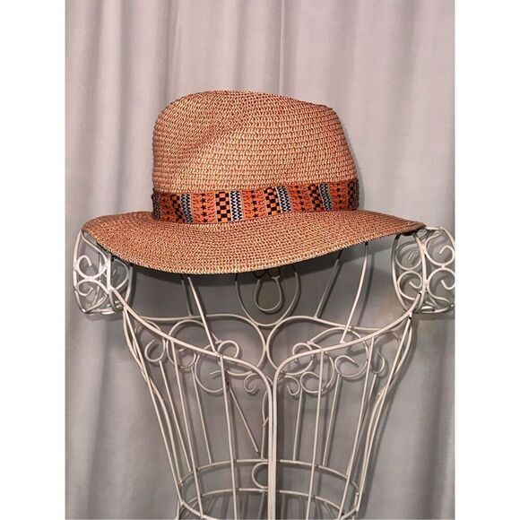 Summer fun Anna & Ava Wide Brim Straw Hat - Combo  Natural Sun Hat Fabric: ladie - Picture 3 of 7